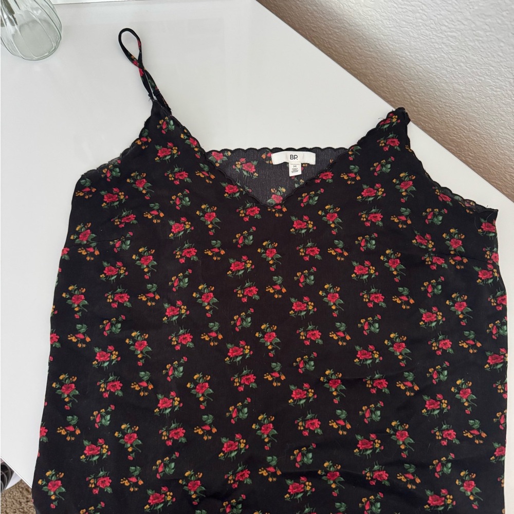 BP Black Camisole with Red Floral Pattern size M